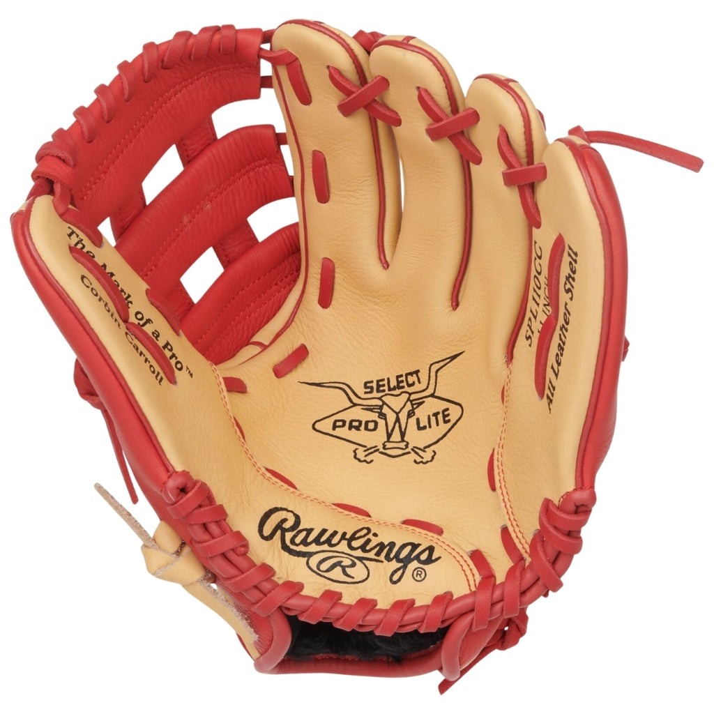 Rawlings Baseball Gloves Rawlings Select Pro Lite 11 inch Corbin Carrol Baseball Glove Youth Camel Scarlet