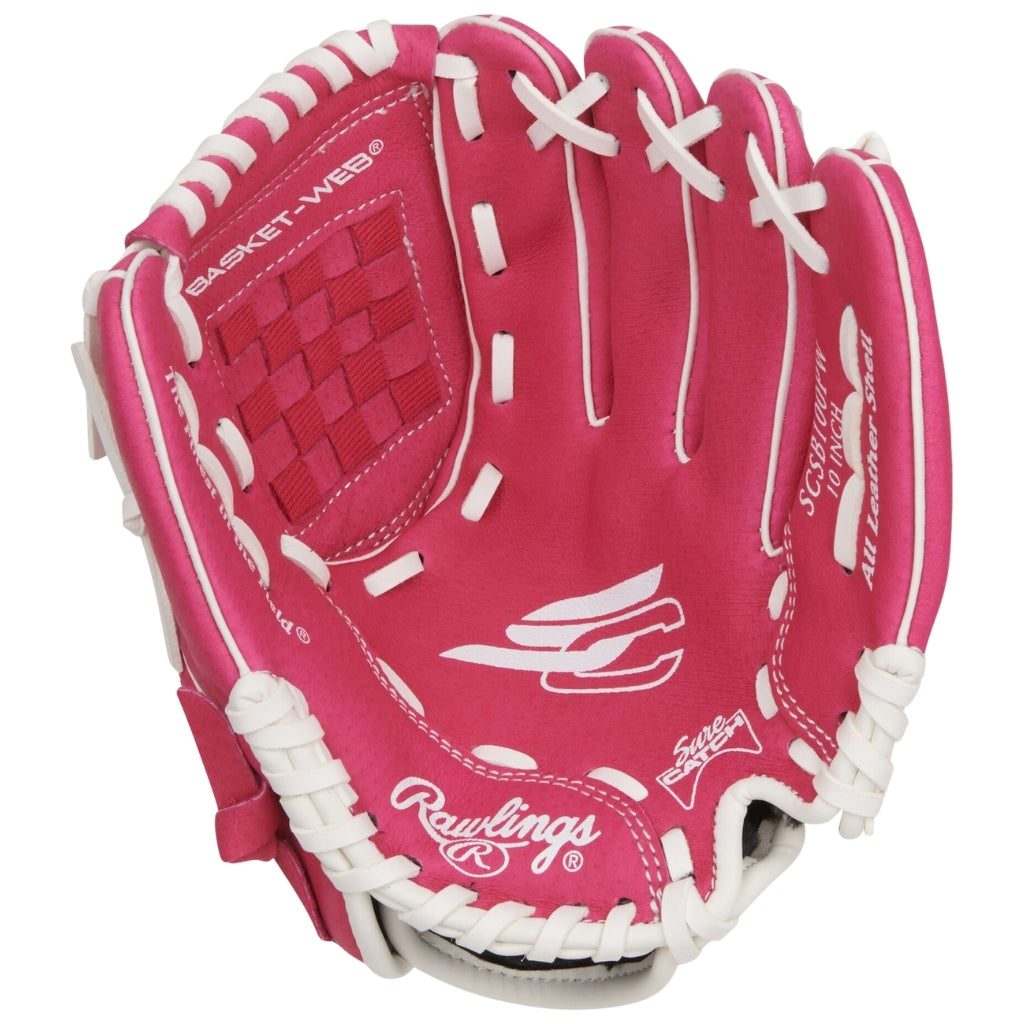 Rawlings Baseball Gloves Rawlings Sure Catch 10 inch SCSB100PW Baseball Glove Youth 2026 Pink White