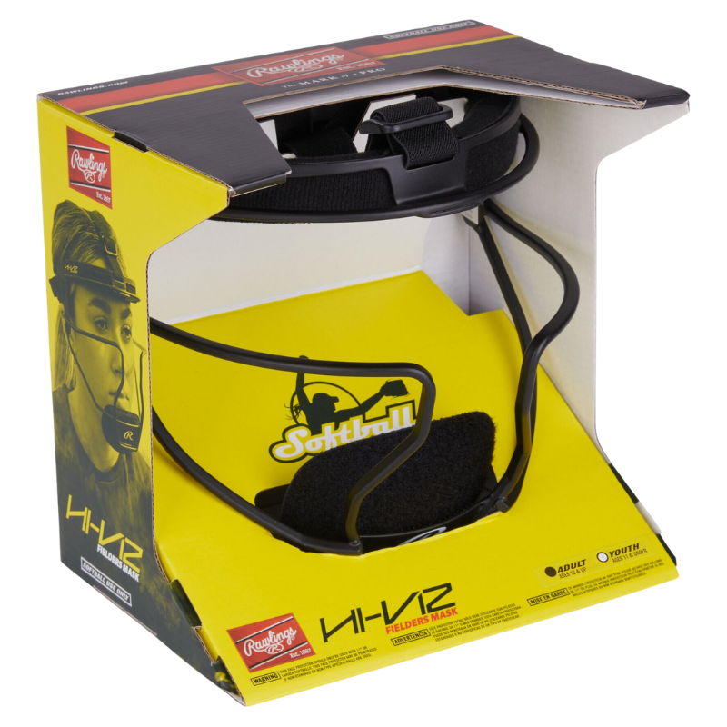 Rawlings Softball Fielder's Masks Rawlings High Visibility Adult black in packaging RSBFMV