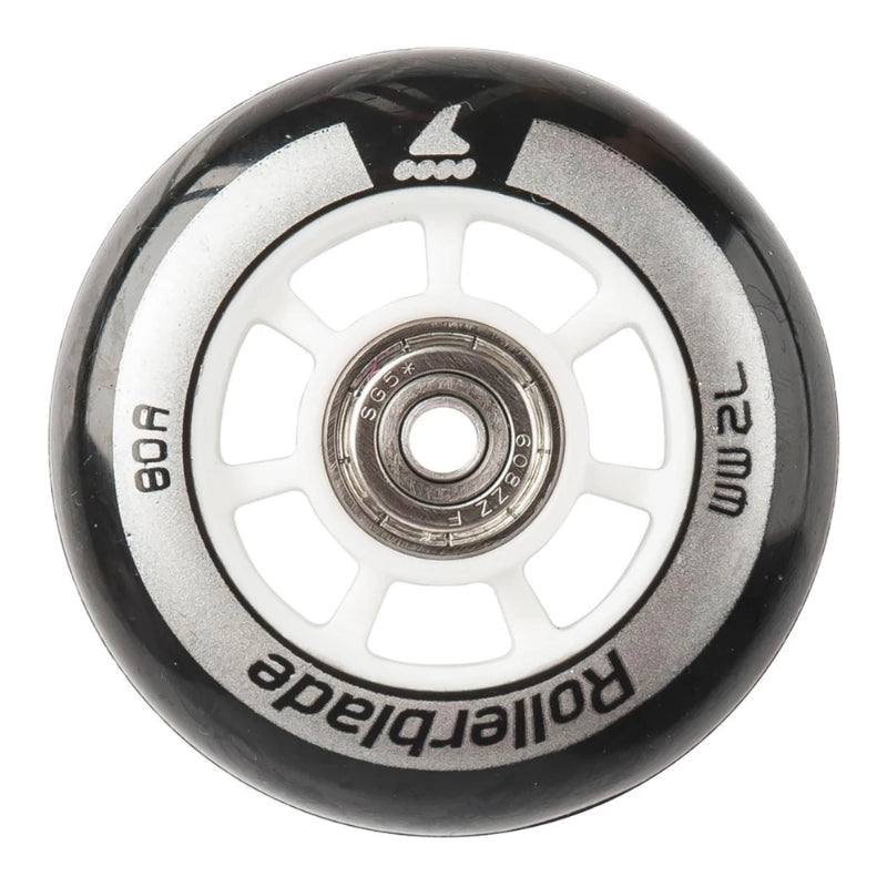 Rollerblade Inline Skate Wheels Rollerblade Wheels 72MM-80A 8 Pack