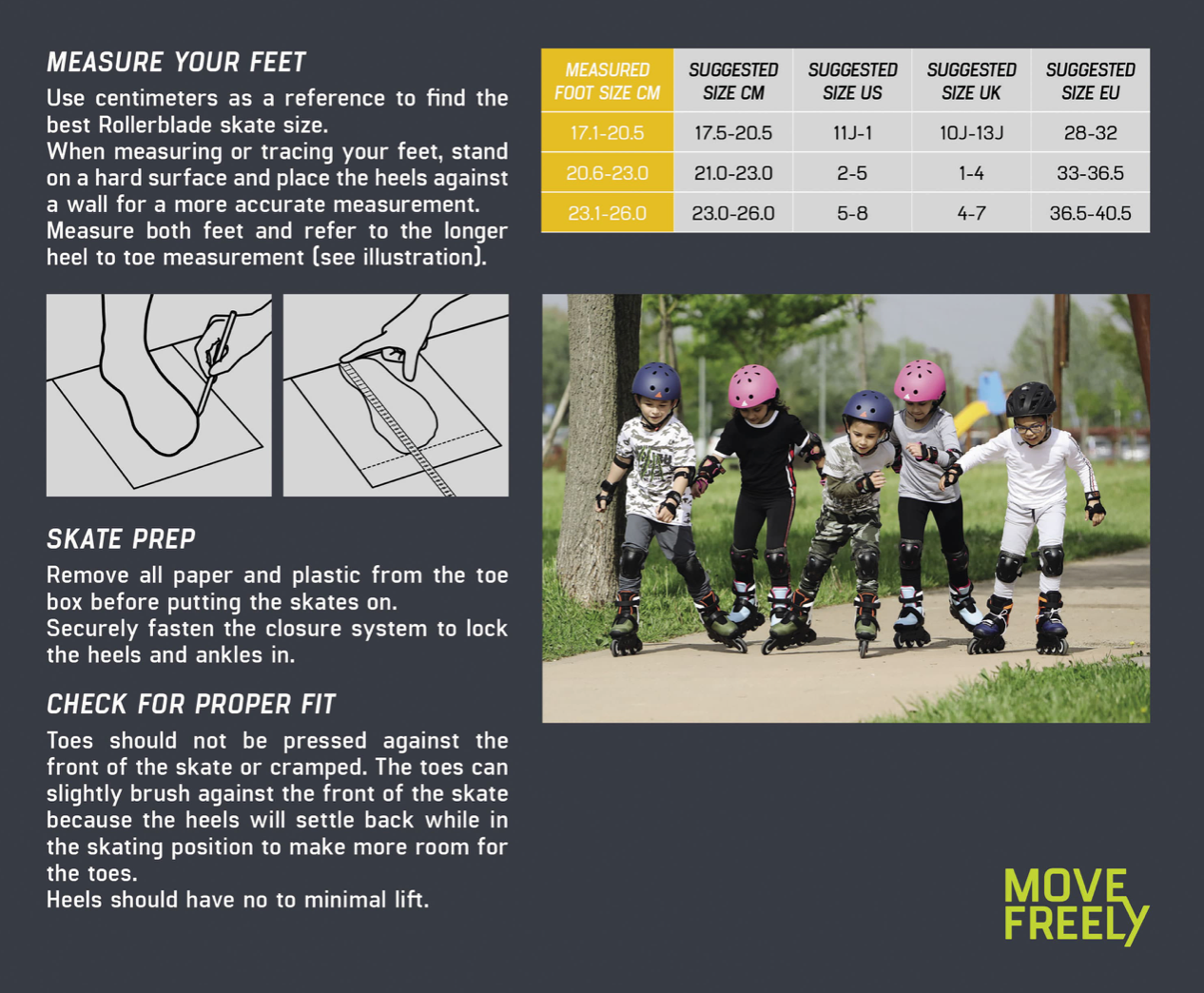Rollerblade Inline Skates Rollerblade Microblade Inline Skate Junior Size Chart