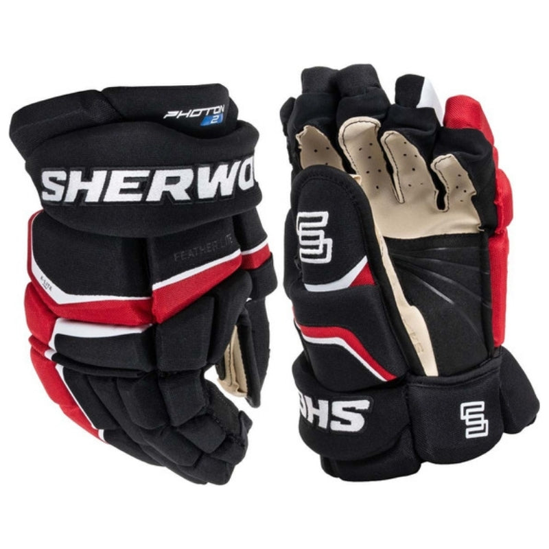 Sherwood Hockey Protective Gear Sherwood Code Photon 2 Hockey Gloves Senior Black Red White