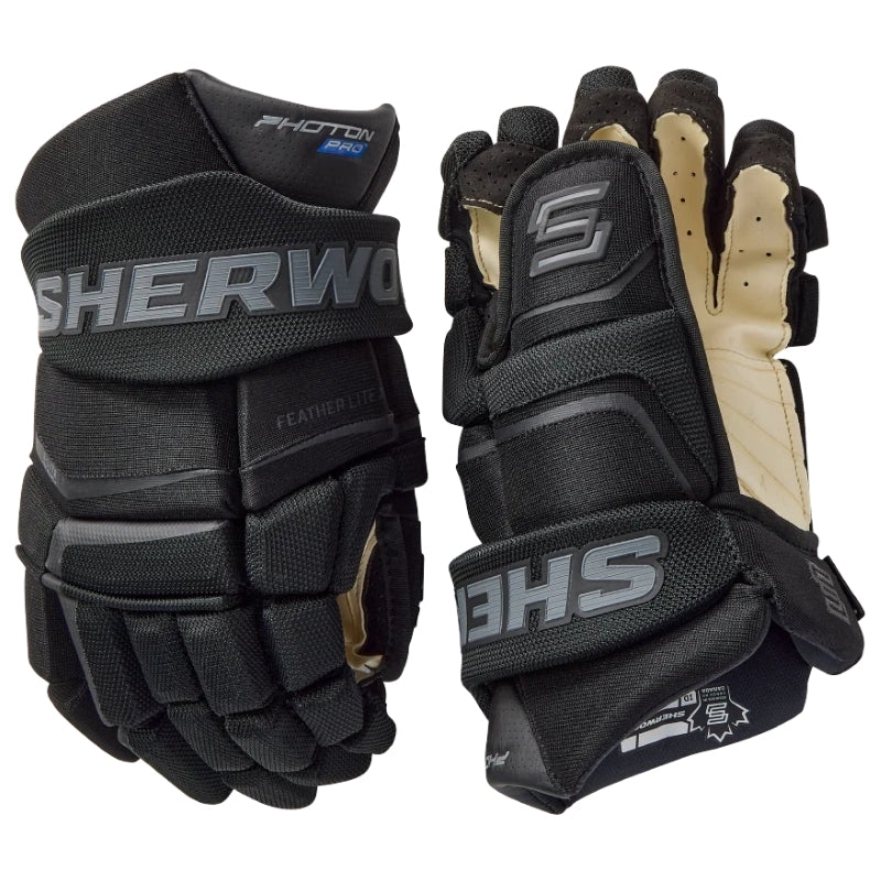 Sherwood Hockey Protective Gear Sherwood Code Photon Pro Hockey Gloves Senior Black Black
