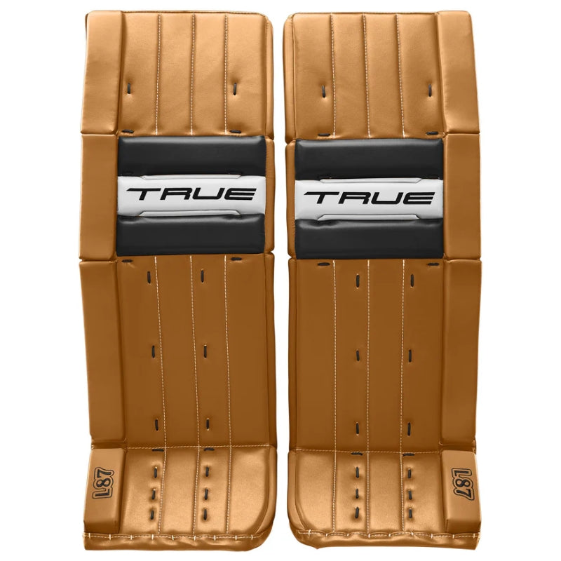 TRUE Goalie Protective Gear TRUE Catalyst L87 Goalie Leg Pads Senior 2025 Tan Black White