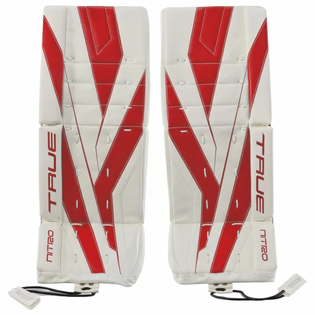 TRUE Goalie Protective Gear TRUE Catalyst Nitro Goalie Leg Pads Junior 2026 White Red