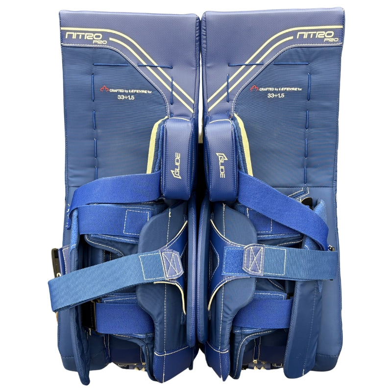 TRUE Hockey Goalie Protective Gear TRUE Catalyst Nitro Pro Custom Hockey Goalie Leg Pads Black Royal