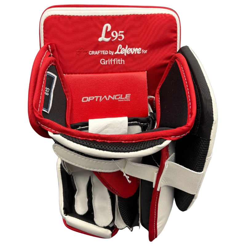 TRUE Hockey Goalie Protective Gear TRUE HZRDUS L95 Custom Hockey Goalie Blocker White Red