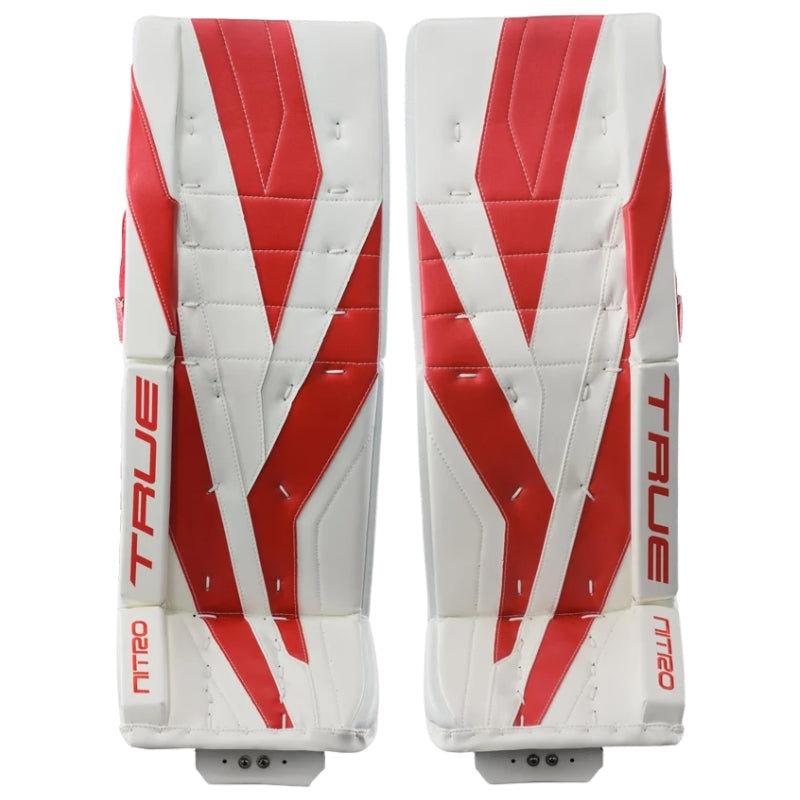 TRUE Hockey Protective Gear TRUE Catalyst NITRO Goalie Leg Pads Senior 2026 White Red