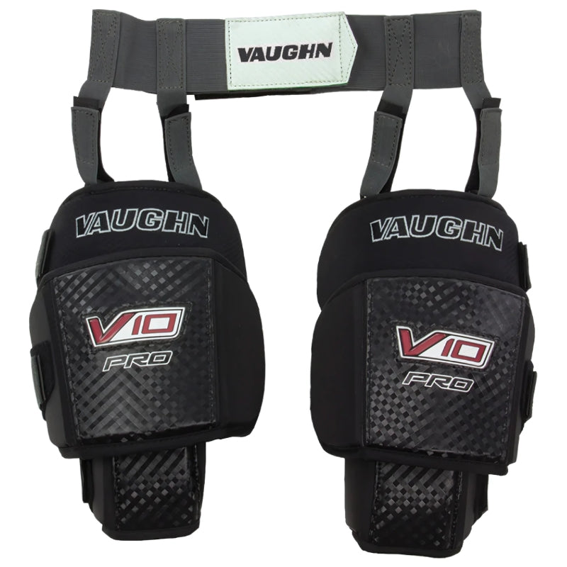 Vaughn Hockey Protective Gear Vaughn Velocity V10 Pro Goalie Knee Pads With Garter Belt Senior VKP V10 PRO