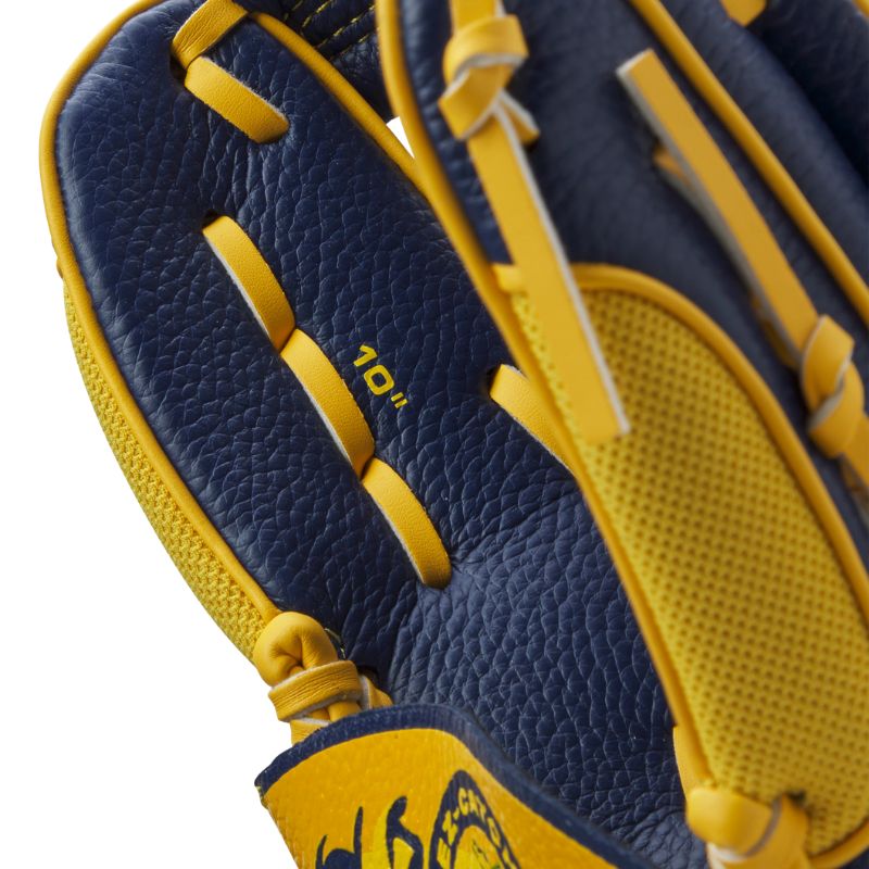 Wilson Baseball Gloves Wilson A200 Savannah Bananas 10" T-Ball (2026) Youth Banana YellowithNavy WBW10221710 Left-hand throw