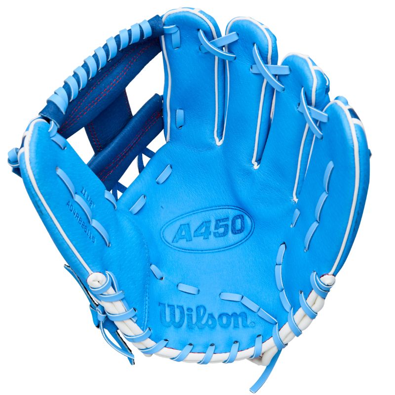 Wilson Baseball Gloves Wilson A450 11.5" (2026) Youth Sky Blue/Royal WBW103980115 Right-hand throw