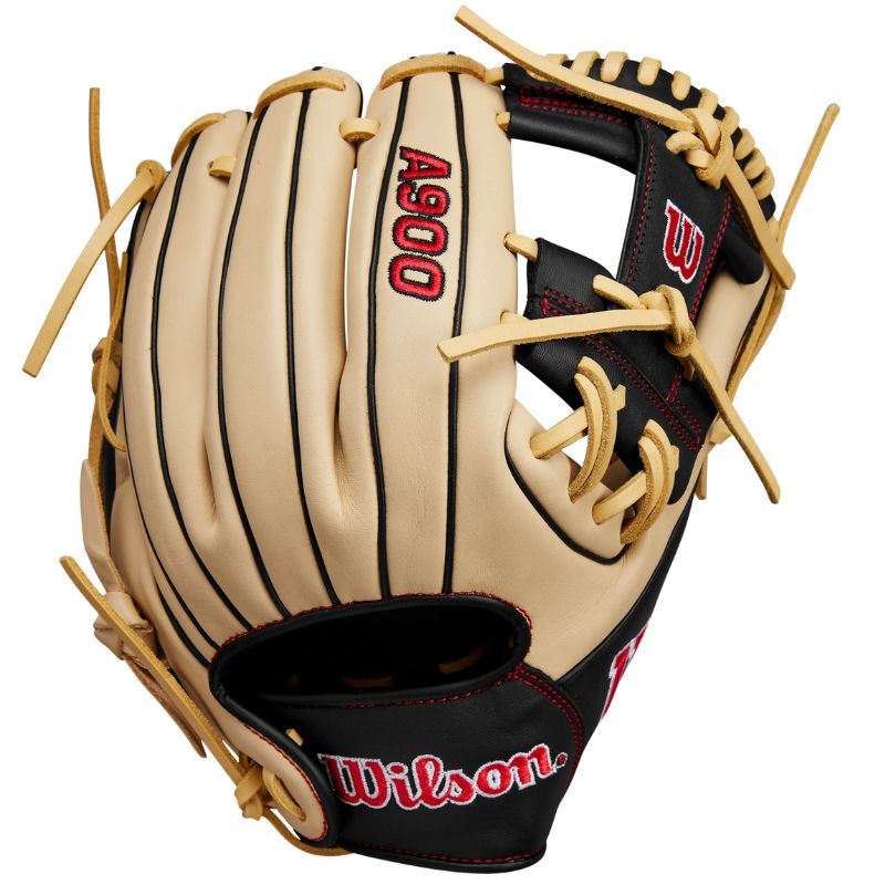 Wilson Baseball Gloves Wilson A900 PF115 Pedroia Fit 11.5-inch Infield (2024) Youth Blonde/Black/Red WBW102570 97512836746 RHT Right-hand throw