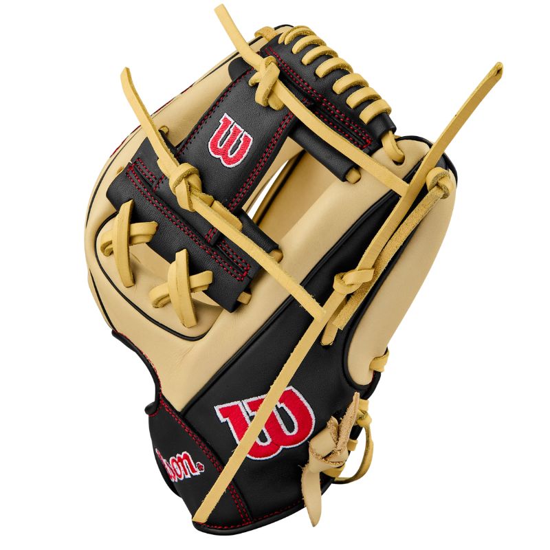 Wilson Baseball Gloves Wilson A900 PF115 Pedroia Fit 11.5-inch Infield (2024) Youth Blonde/Black/Red WBW102570 Right-hand throw
