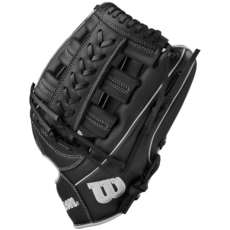 Wilson Baseball Gloves Wilson A900 PF1892 Pedroia Fit 12.25-inch Outfield (2024) Youth Black/White/Silver WBW102572 Right-hand throw