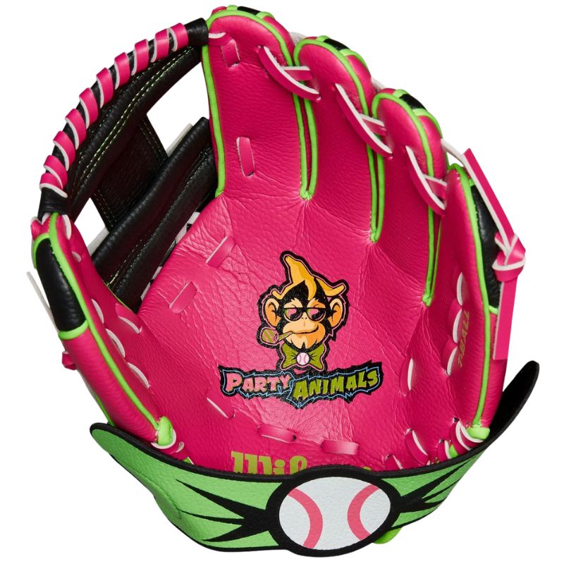Wilson Baseball Gloves Wilson EZ Catch Party Animals 10-inch (2026) Youth Neon Pink/Black/Neon Green WBW10221310 RHT