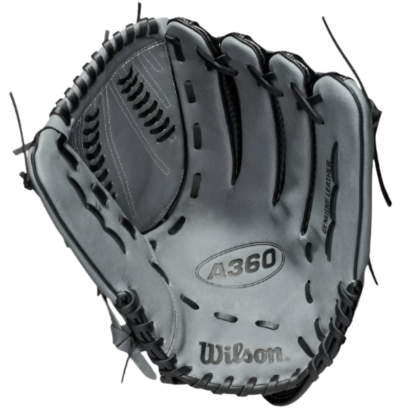 Wilson Softball Gloves Wilson A360 SP13 13-inch Slowpitch (2021) Adult Black/Gray WBW10019213 RHT