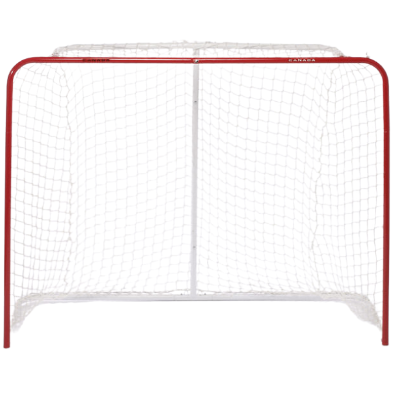 Winnwell/Hockey Canada Hockey Net Replacement Mesh 54" front of goal with white mesh and red posts