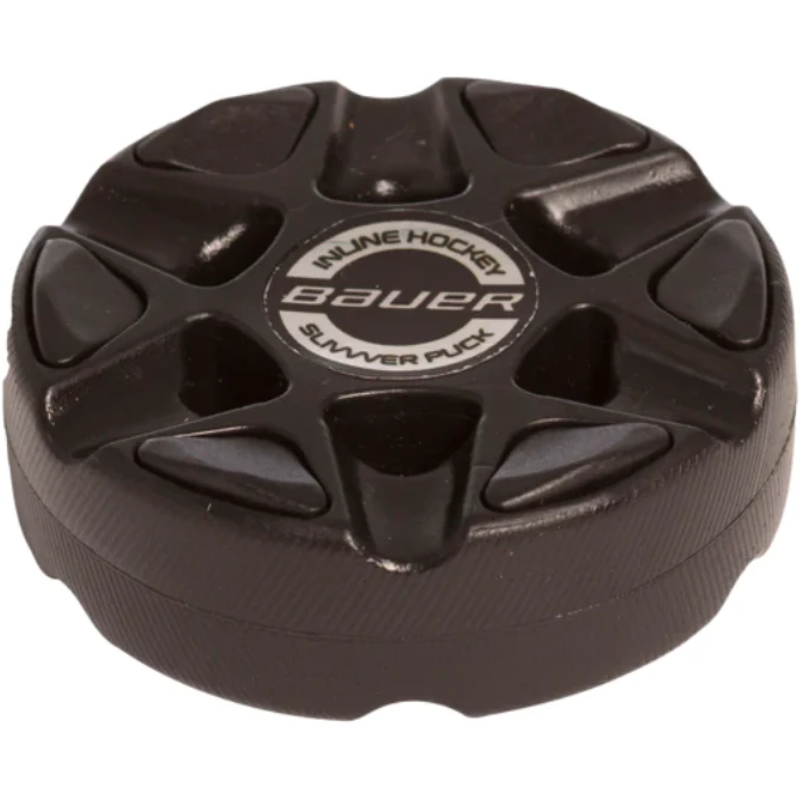 Bauer RH Roller Hockey Slivvver Puck Black top and side showing thickness