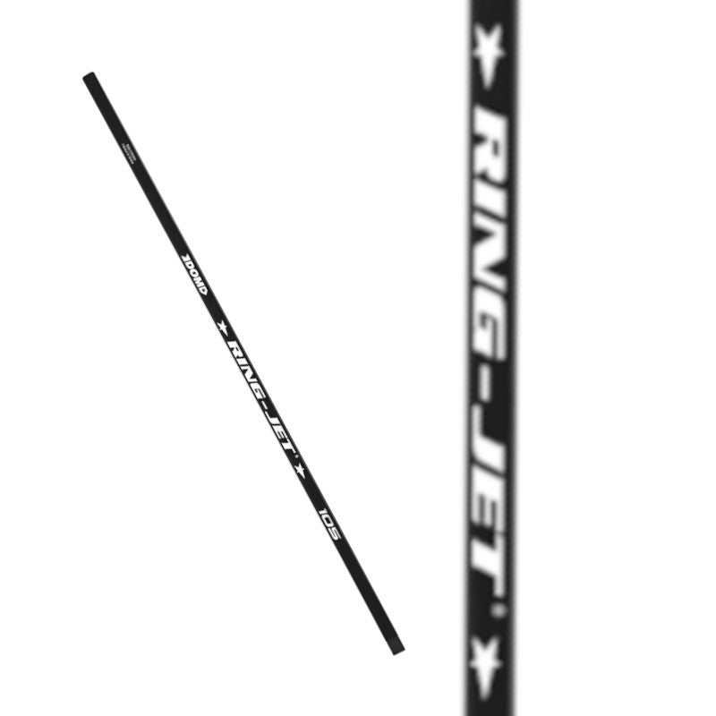 Dom Ring-Jet 105 2024 Ringette Stick Black diagonal full view and close-up