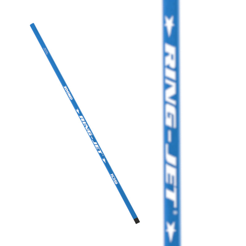 Dom Ring-Jet 105 2024 Ringette Stick Blue diagonal full view and close-up