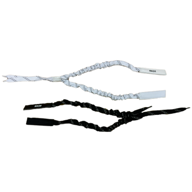 Nash Rotator X Goalie Toe Ties photo of white and black laces