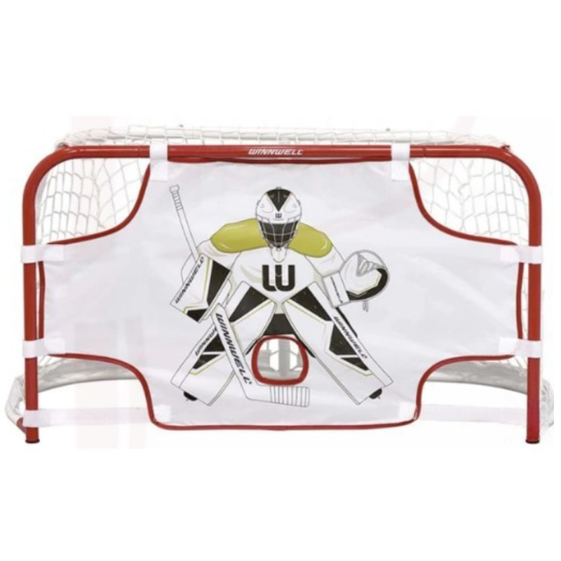 Winnwell/Hockey Canada 31" Mini Quicknet Set front showing shooting target attached to goal