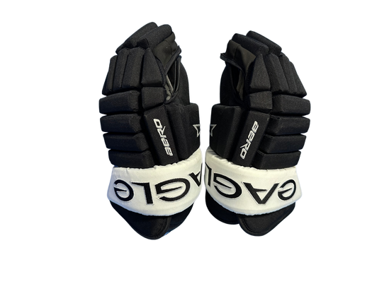 Eagle Aero Black with White Cuff Custom Gloves - Senior