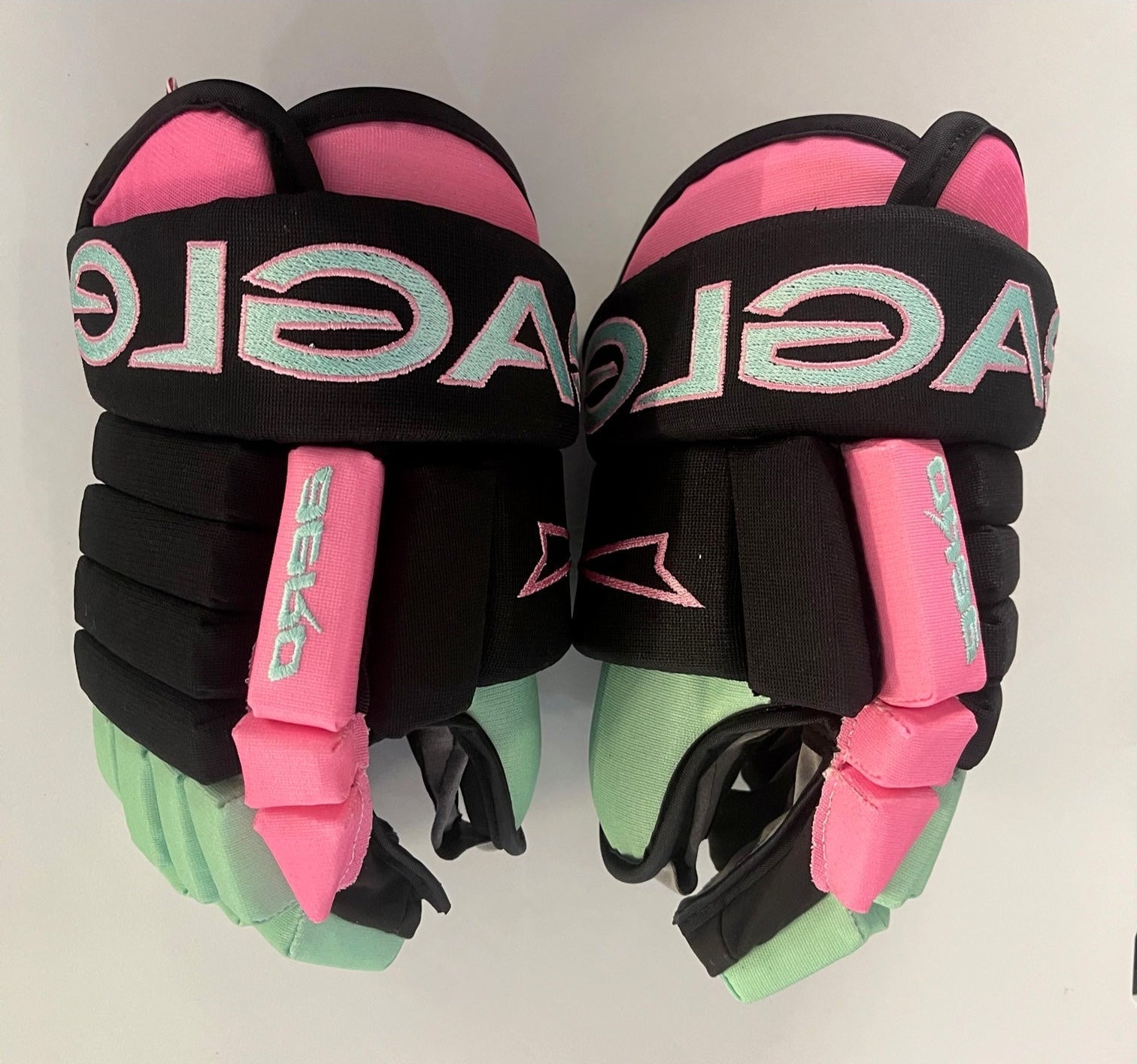 Eagle Aero Black/Pink/Mint "Miami Vice" Custom Gloves