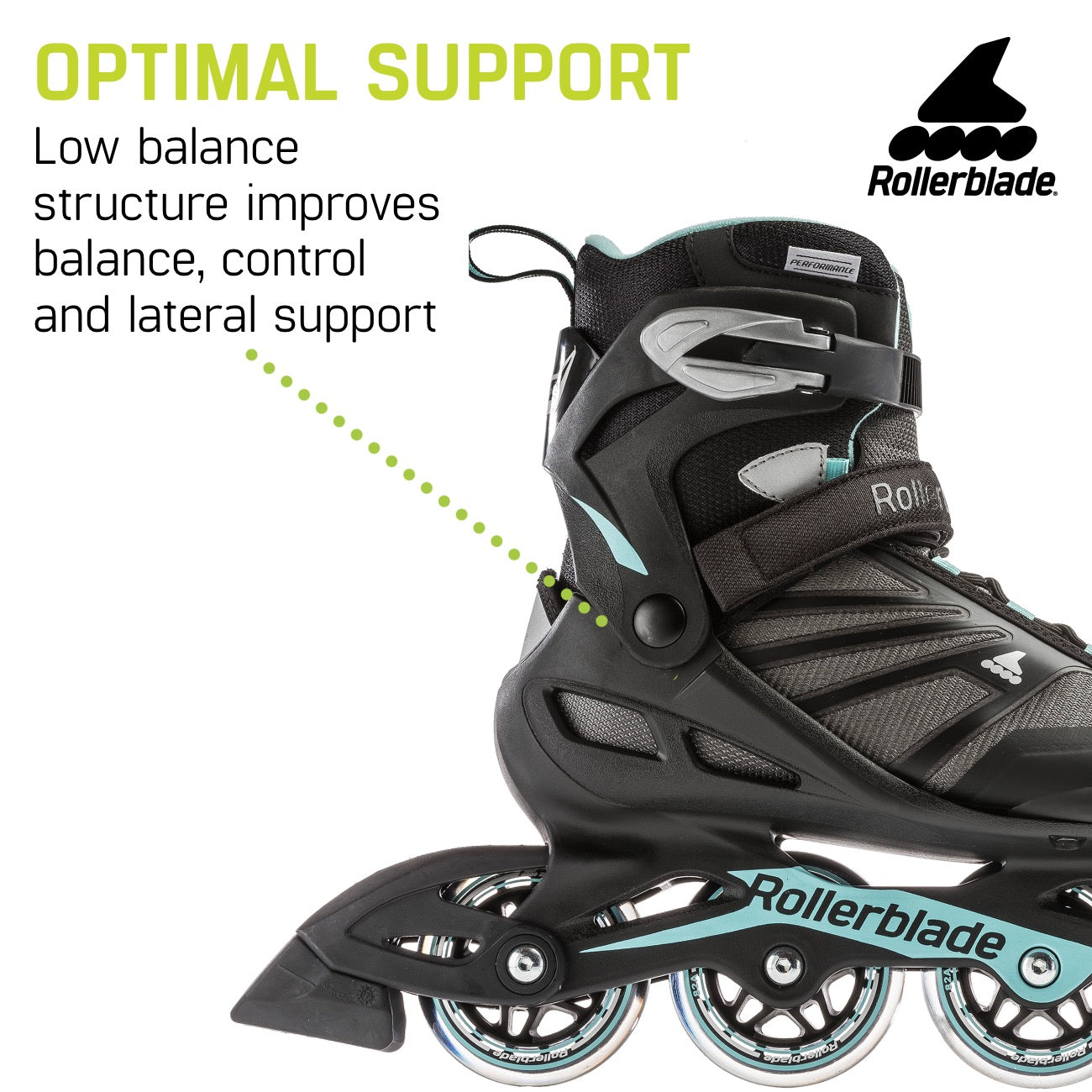 Rollerblade Performance Socks, Inline Skating, Pack, Multi Sport, Black