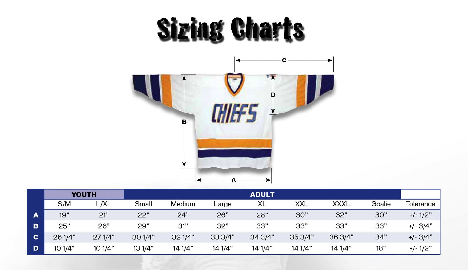 Charlestown Chiefs Home White Adult Jersey (Clearance)