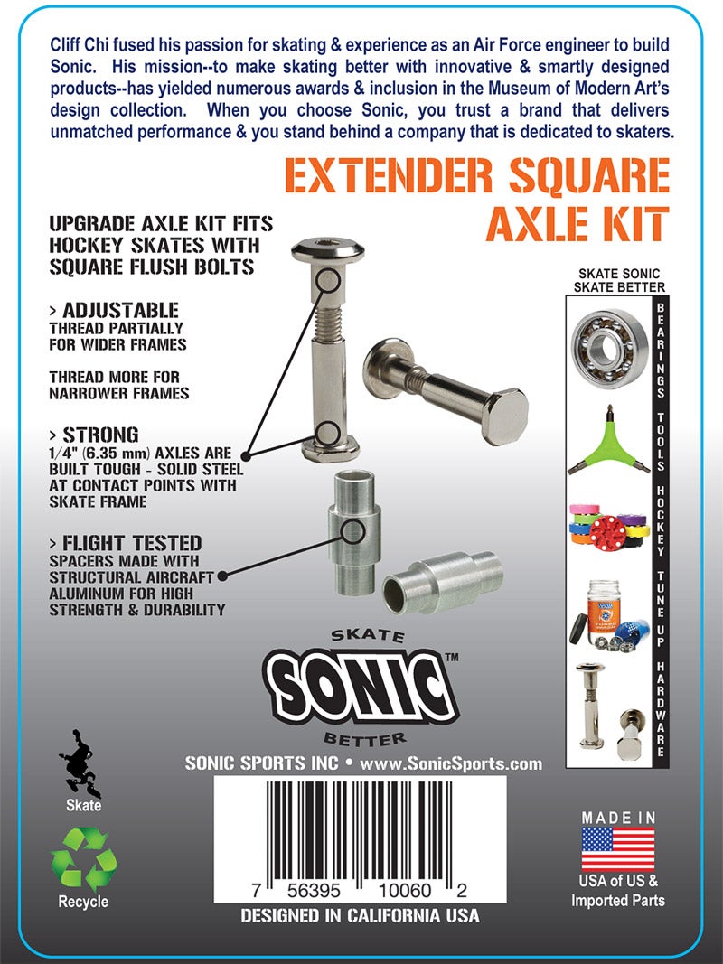 extender square axle kit package