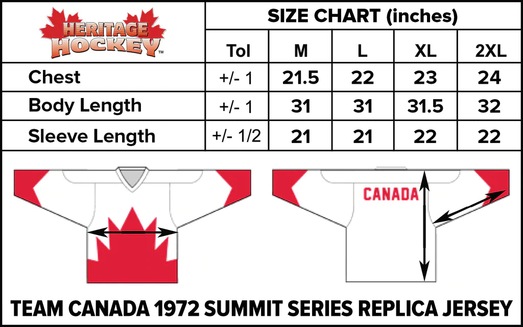 Team Canada 1972 Summit Series White Jersey