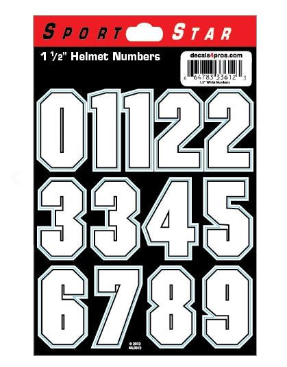 SportStar Hockey Helmet Number Decals – Max Performance Sports